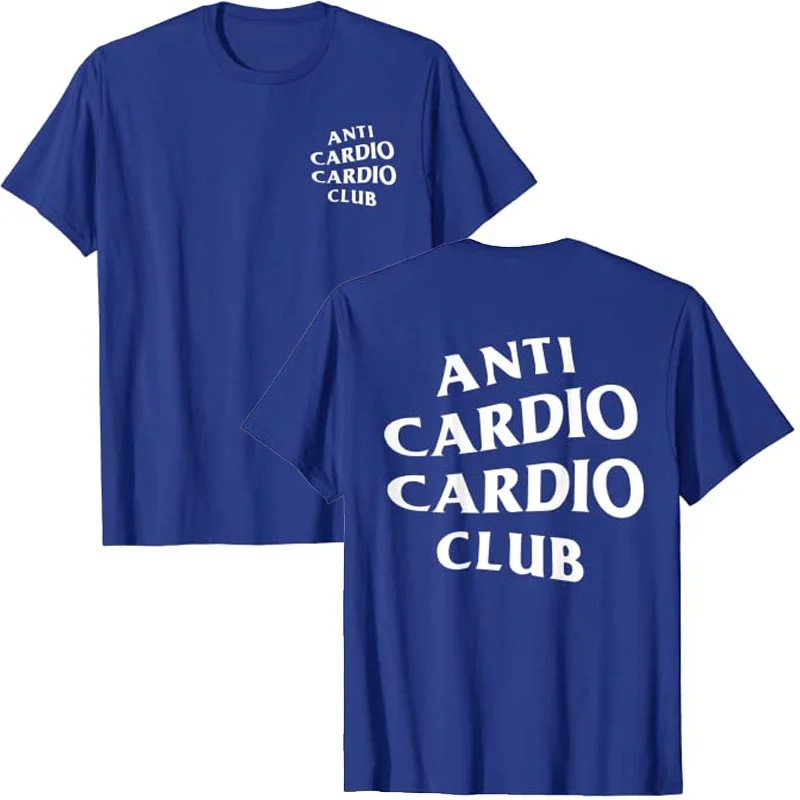 Anti Cardio Cardio Club T Shirt Gym Life Sayings Letter Print Graphic Tee Tops for Women Men Clothing Exercise Fitness Outfits