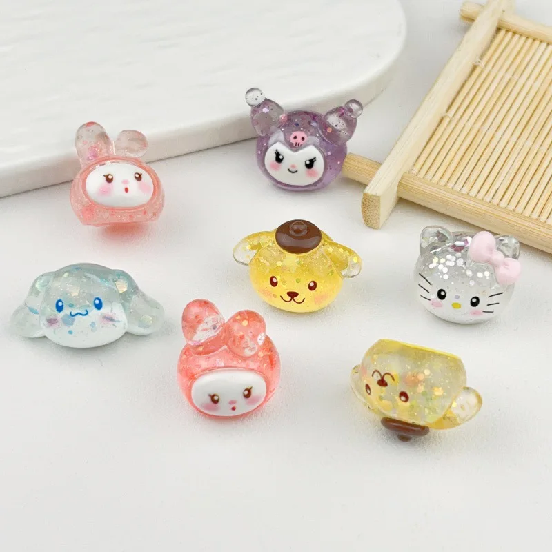 Miniso 漫画 DIY 樹脂アクセサリー発光三次元脂肪ヘッドサンリオクリーム接着剤手作りヘアピンペンダント飾り