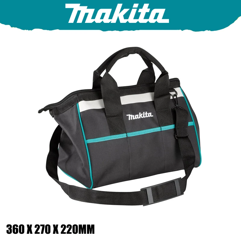 Makita 832319-7 Gate Mouth Tool Carry Bag Large Capacity Thickened Material Sturdy Durable Adjustable Shoulder Straps ToolBag