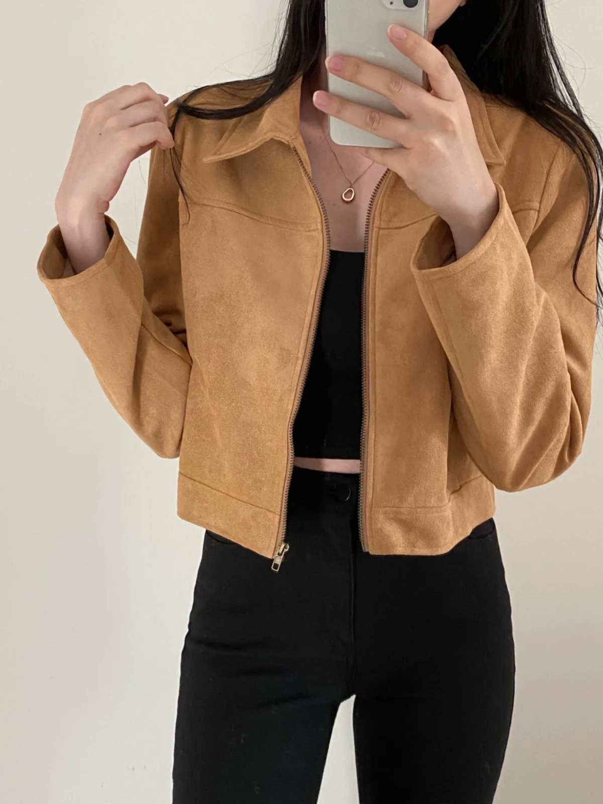 Chic ort Pelle Velluto Jaet Design Faionable da donna Unico Sle Primavera Nuovo arrivo Ele Top Trendy Pendolarismo Vento