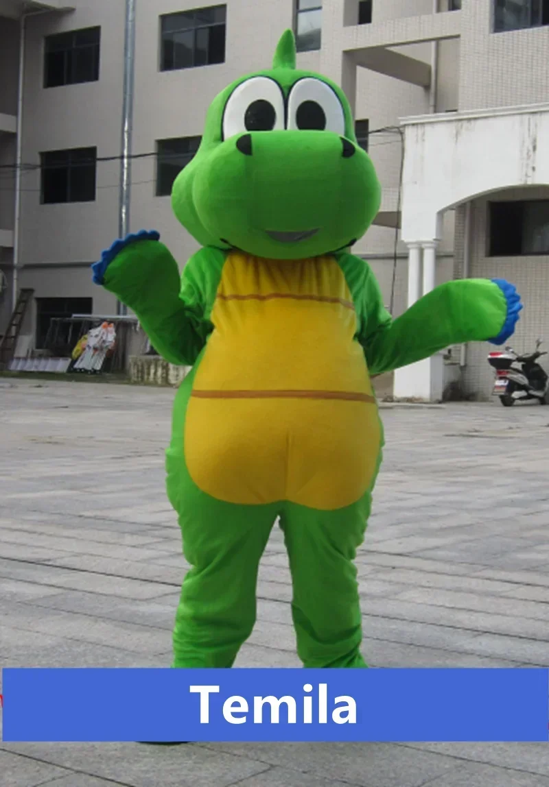 Cosplay Cartoon character Green Dinosaur Dragon Mascot Costume Advertising Halloween Costume Fancy Dress Party Animal carnival