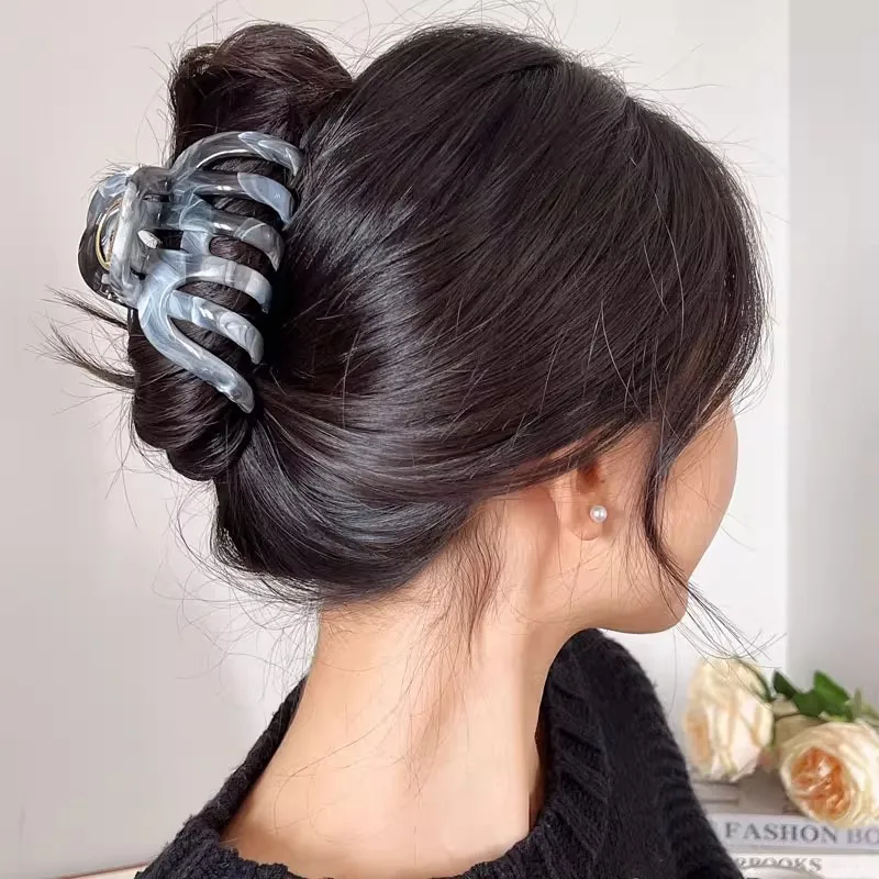 جديد كبير الرخام المشارب اليقطين مخلب شعر دبابيس الشعر السلطعون للنساء مشبك شعر الحلو المشابك عقال إكسسوارات الشعر التصميم #3