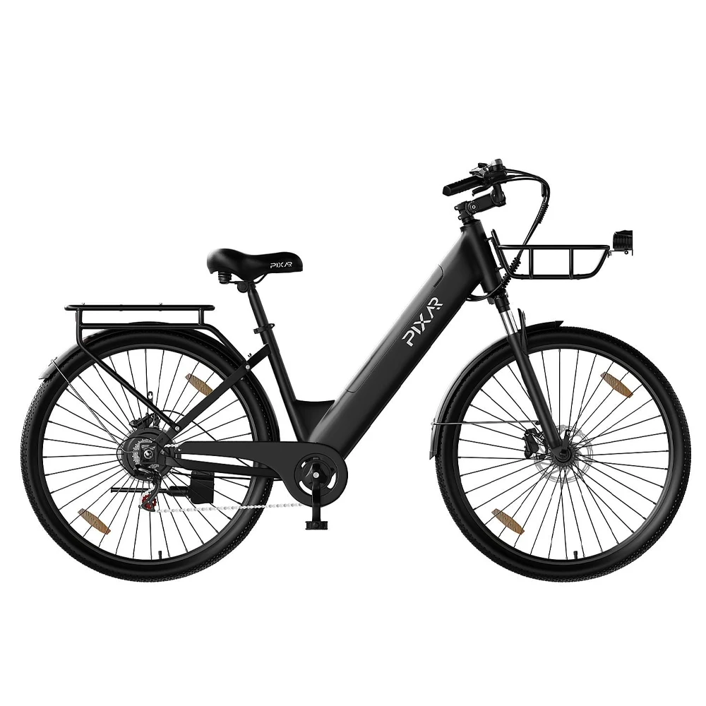 PIXAR C1 PRO City Elektrofahrrad 250W Motor 36V 18Ah Akku Höchstgeschwindigkeit 25 km/h Mit Korb und LCD-Display