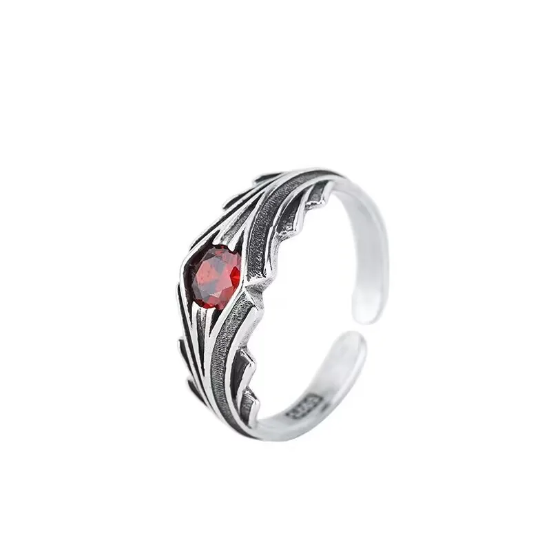 Anime Fate Stay Night Rings Vintage Matou Sakura Vintage Red Crystal Adjustable Ring Men Women Props Cosplay jewelry Gift