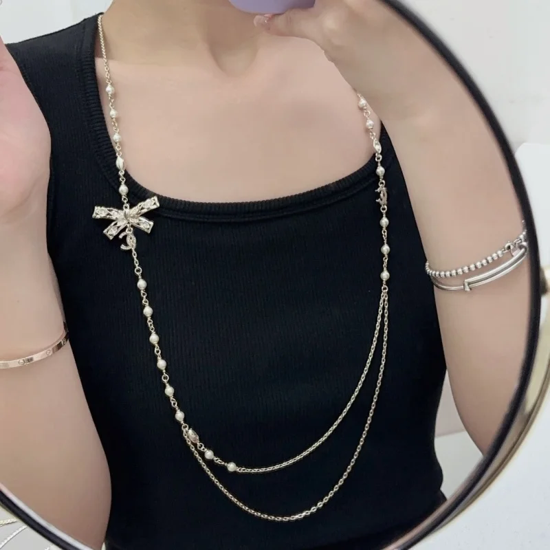 Glamorous Addition: 2024 Silver CHAN Necklace, Stylish & Long-Lasting