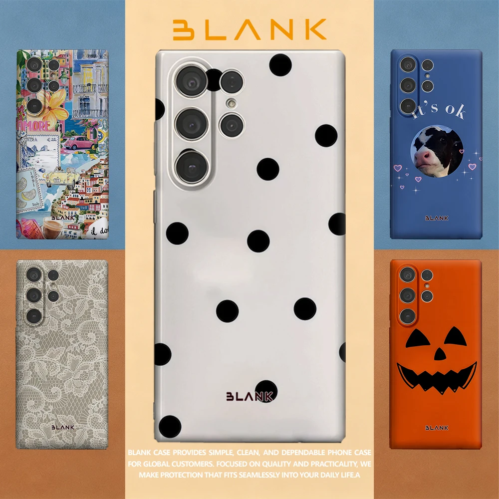 Irregular Black Polka Dots For Samsung Galaxy S26 S25 S24 A56 A36 Phone Case Protection Cover for Women Girl Blank