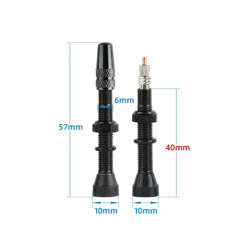 2pcs 40/60/80mm Bike Presta/FV Valve Stem - Tubeless Tire Installation for MTB & Road Bike Rims No-Tube Design
