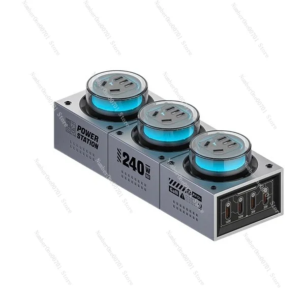 

Mobile phone charger, super fast charging, comes with 7 colorful ambient lightsand outputs e-sports power strip at the same time