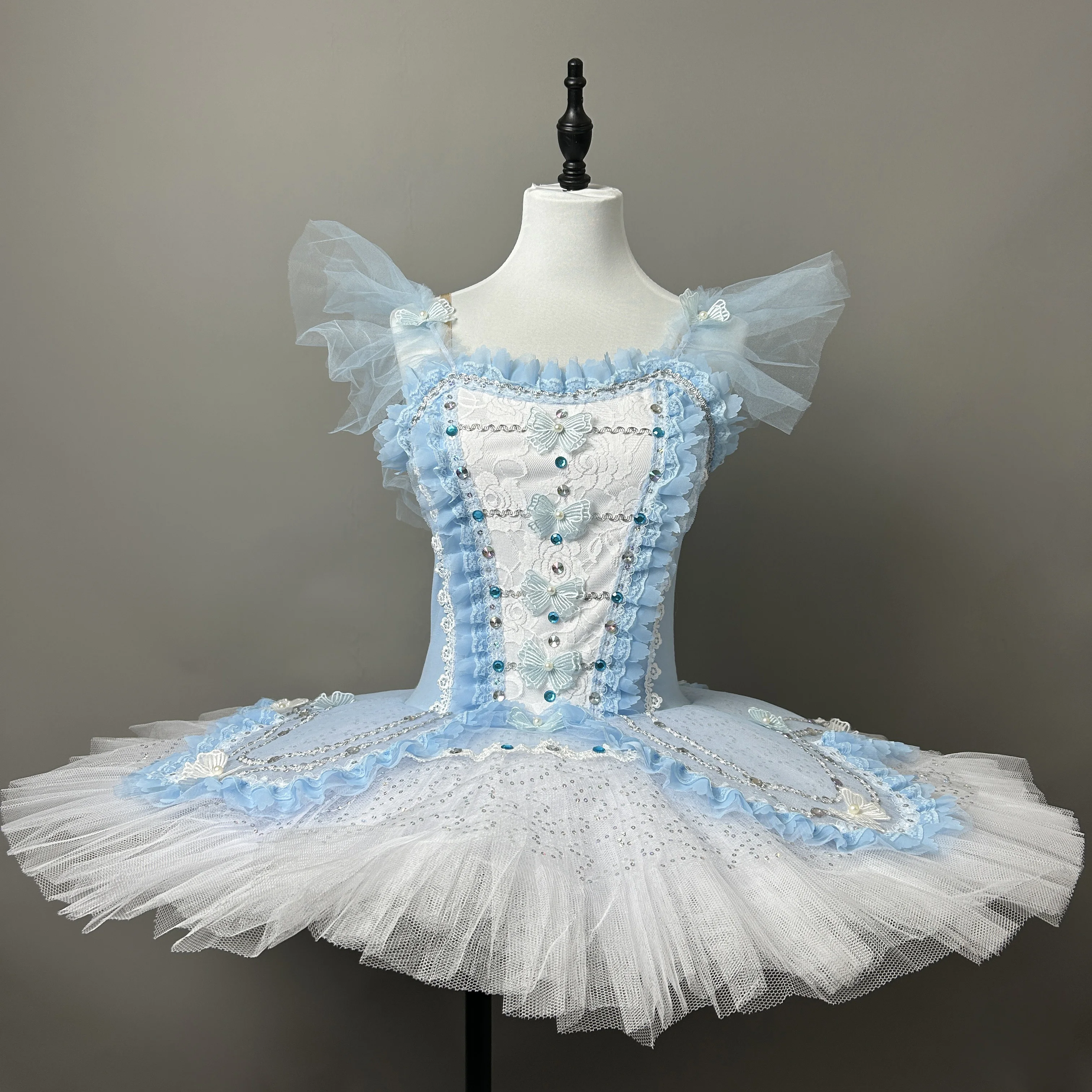 

Professional Girls Ballet Tutu Dress Swan Lake Performance Dance Wear Blue Ballerina Tutu Costumes Ballet Leotard Dancing Dress