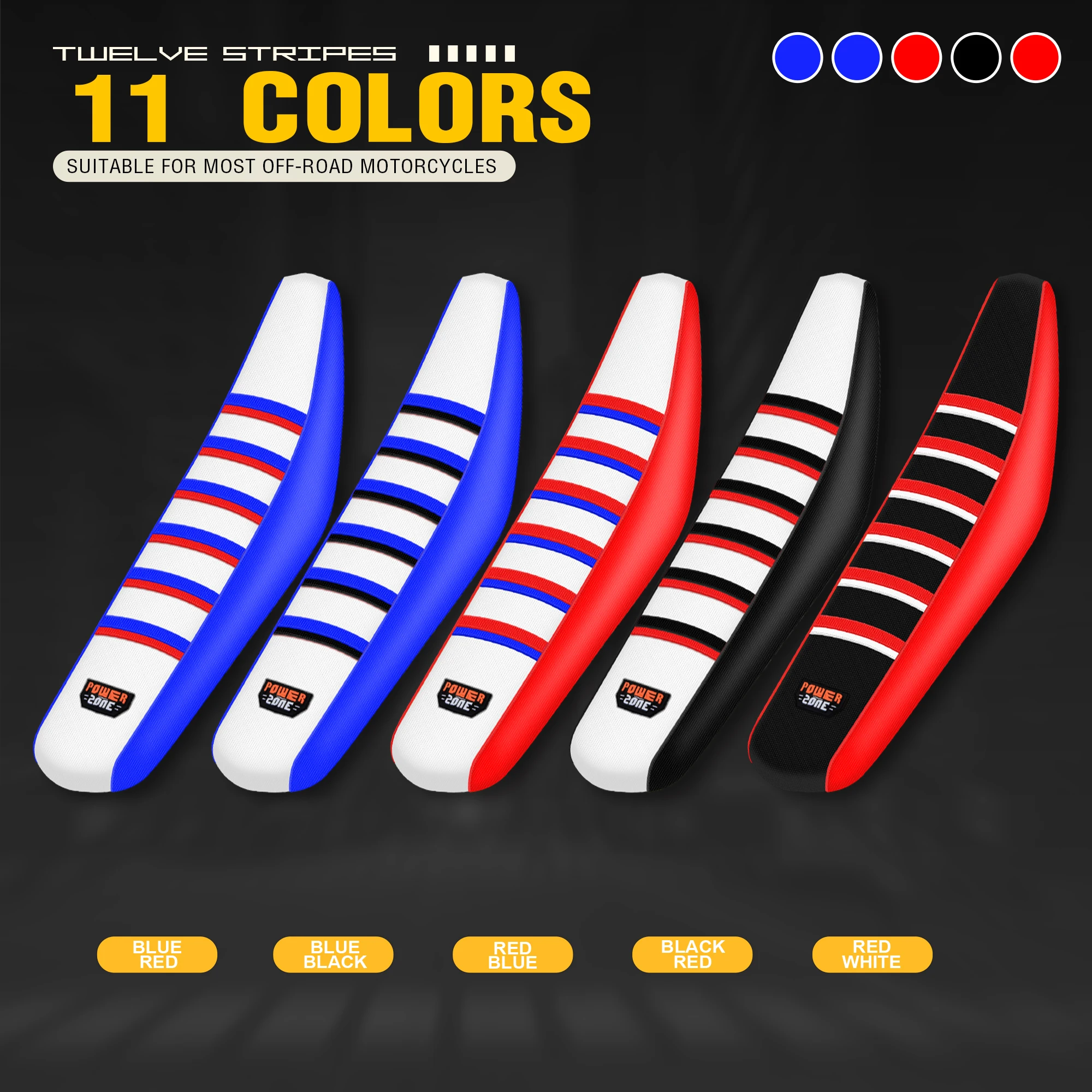 Queen X Rubber Gripper Soft Universal Dirt Bike Seat Cover Ribbed Skin Anti-Slip Seat Cushion For KX KXF WRF SX EXC CRF TE