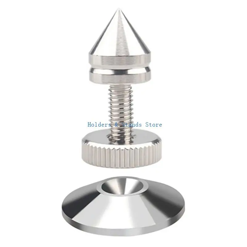 Y4ue 1set Silver Metal Spikes Aislamiento Pies aislamiento Mejora sonido en los sistemas HIFI
