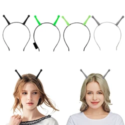 Glowing Halloween Alien Headband Funny Cosplay Party Headwear Hair Hoop Funny Dark Headband Halloween Dress Up