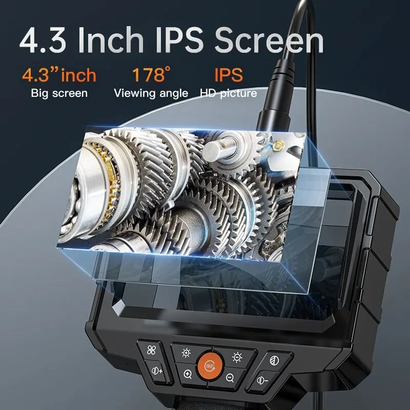 INSKAM 4.3 Inch IPS Screen Industrial Endoscope Camera HD1080P Single Lens Pipe Inspection Borescope for Checking Car Sewer