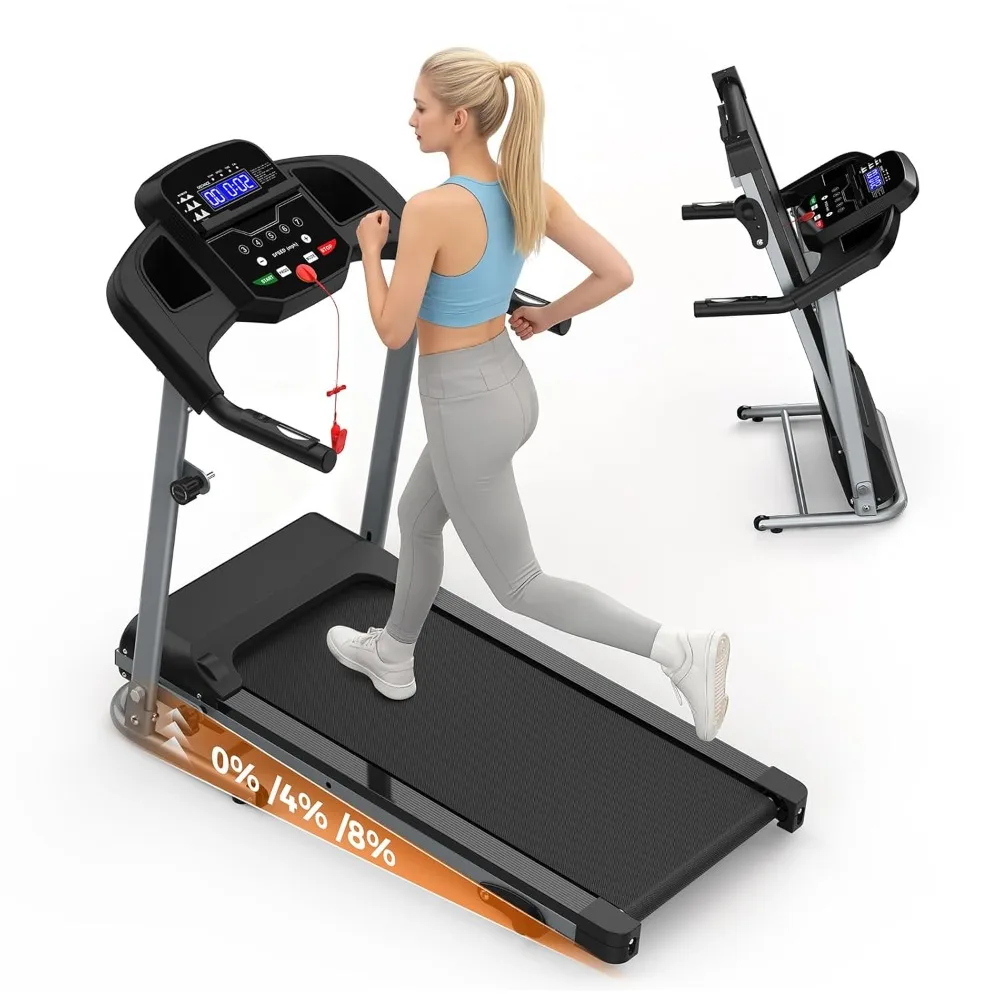 Caminadora Plegable para Uso Doméstico, Motor Silencioso de 2.5 HP, 0.5–7.5 MPH con Inclinación Manual del 8%, Caminadora Eléctrica Compacta, Personalizable