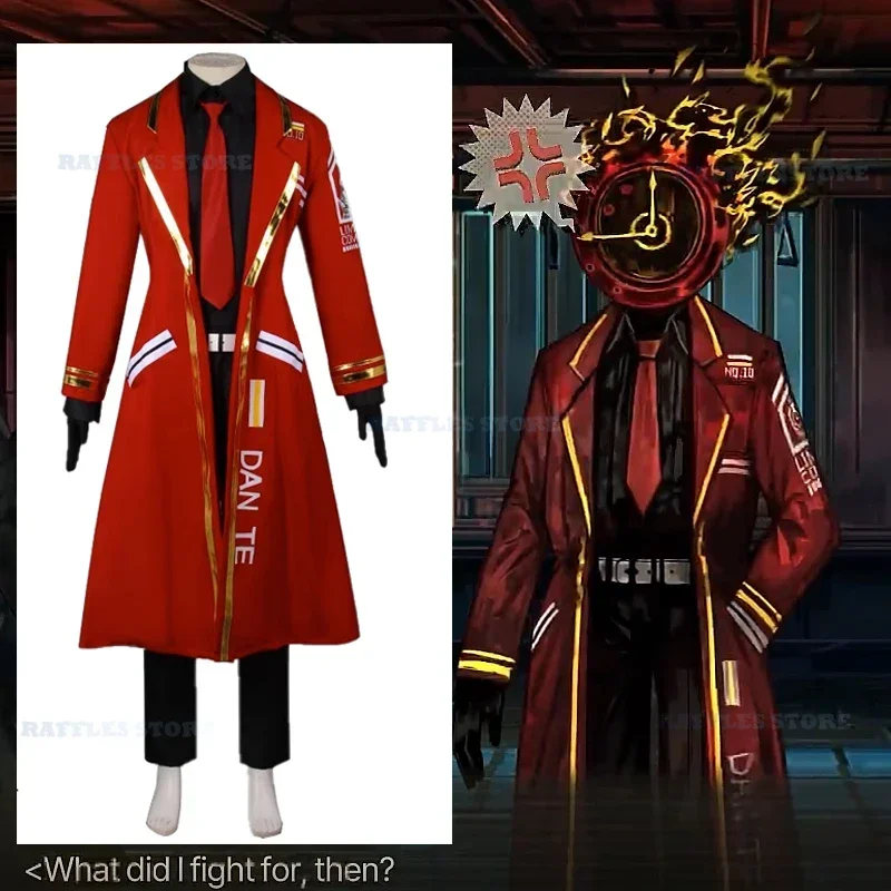 Gioco Limbus Company Dante DURANTE costumi Cosplay Anime Uniform abbigliamento giacca lunga rossa costumi di carnevale di Halloween uomo donna