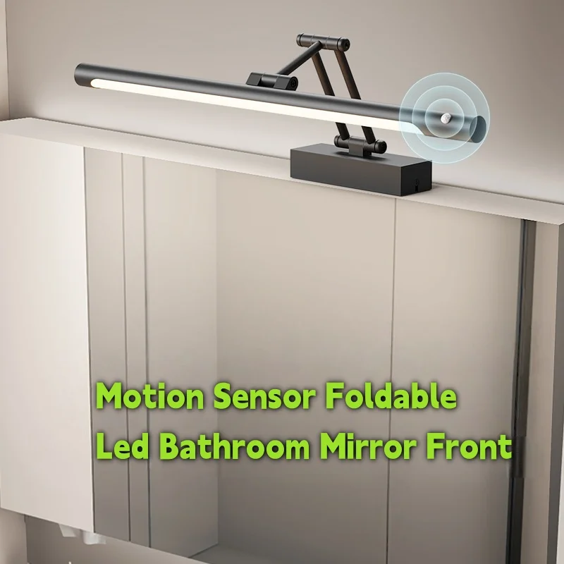 

Adjustable Motion Sensor Mirror Light Led Wall Lamp Modern Bathroom Cabinet Makeup Telescopic Arm Front Mirror Picture Sconce
