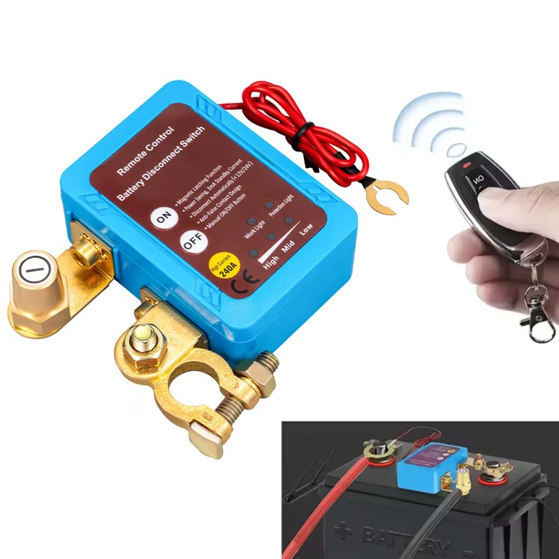 

Universal 12/24V Remote Battery Disconnect Kill Automatic Power Shut Off with Display Remote Control Automobiles Accessories