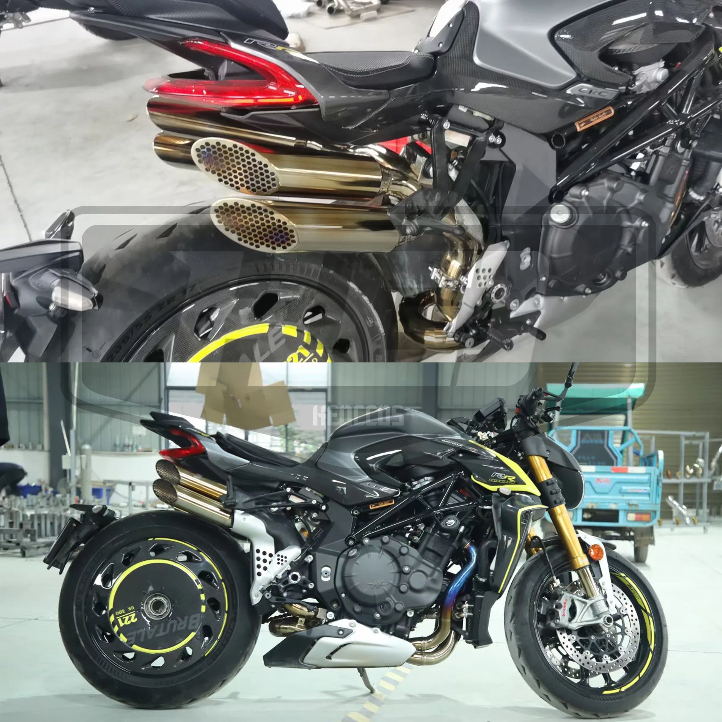 HEO Vehicle Fitment Titanium Alloy Full Exhaust Assembly for Agusta Brutale 1000RR Custom Style Motorcycle Hardware