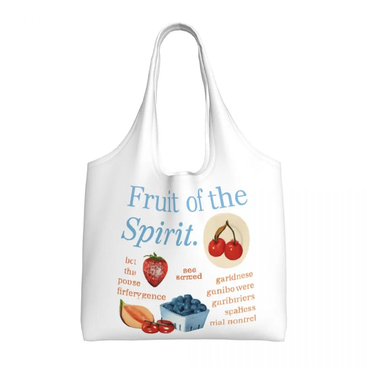 

Fruits Of The Spirit Large Capacity Canvas Tote Bag Single Shoulder Work Commute Bag For Women Eco-Friendly Shopping Bag