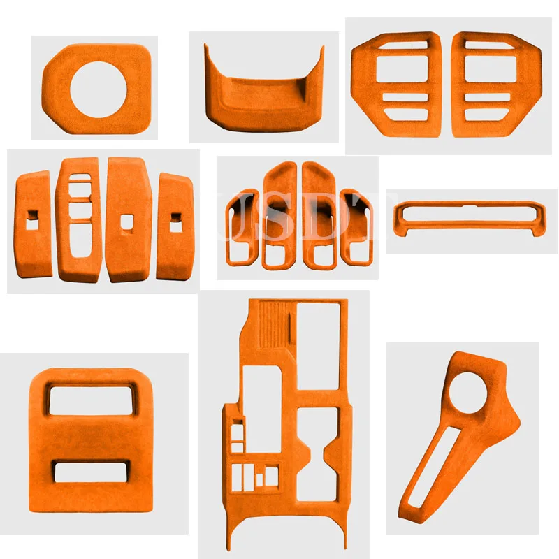 

Orange Suede Car Interior Protective Sticker Fit For 2024 Toyota Land Cruiser 250 1958 Prado Lc250 J250 2025 2026 Accessories