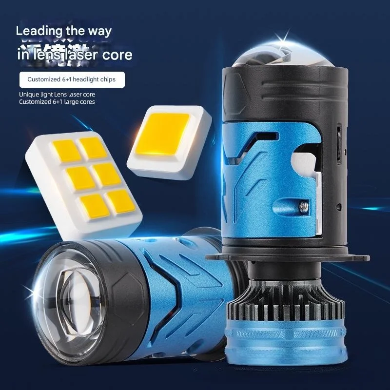 T92 LED Car Headlight H4 Projector Bi-Beam Fish Eye Laser Single Beam High Beam Motorized Valve Super Bright Front Lamp Upgrade