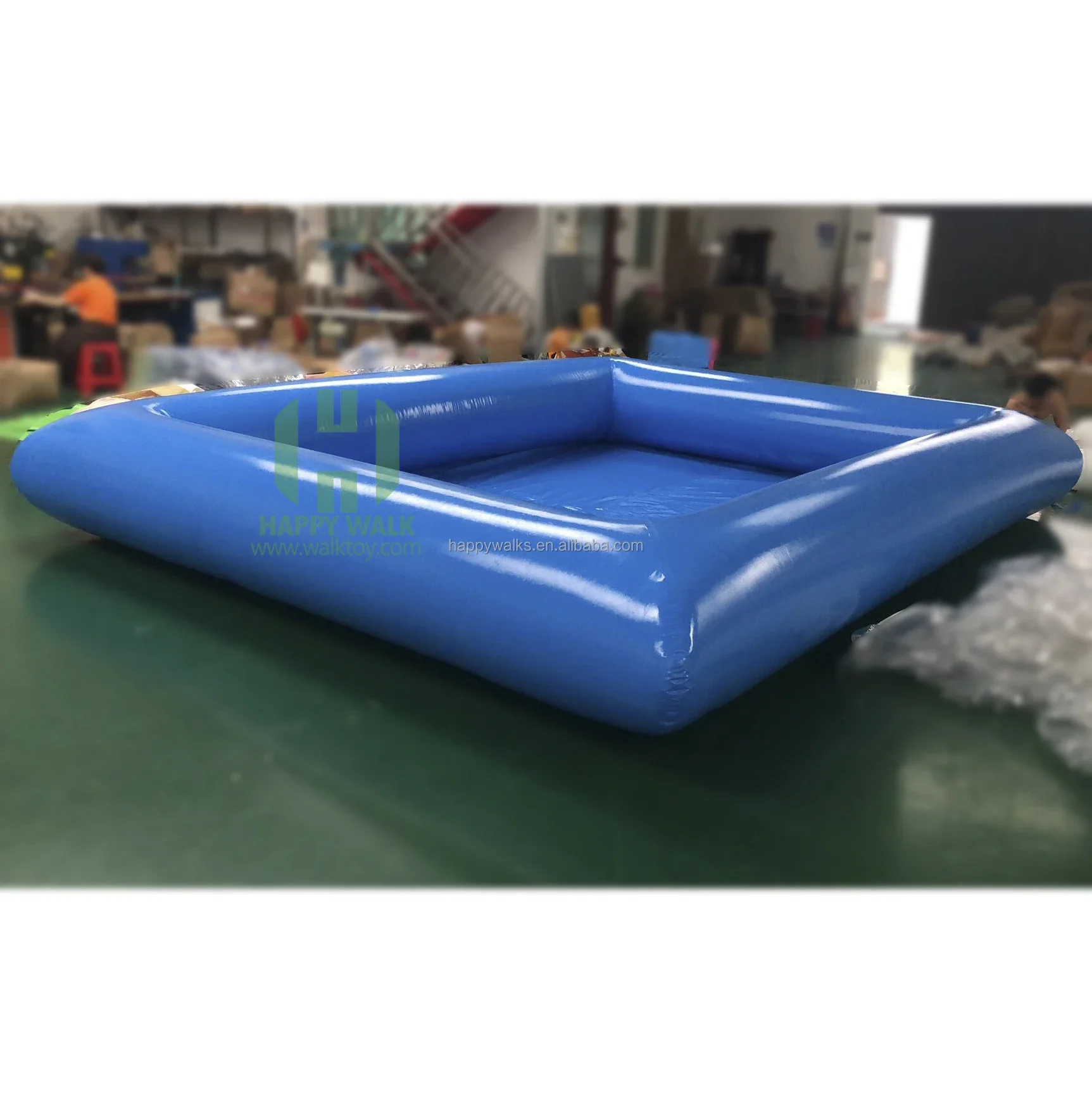 High Quality Large Blue PVC Inflatable Pool with Paddle Boat and Slide Commercial Size for Kids of All Genders on Sale