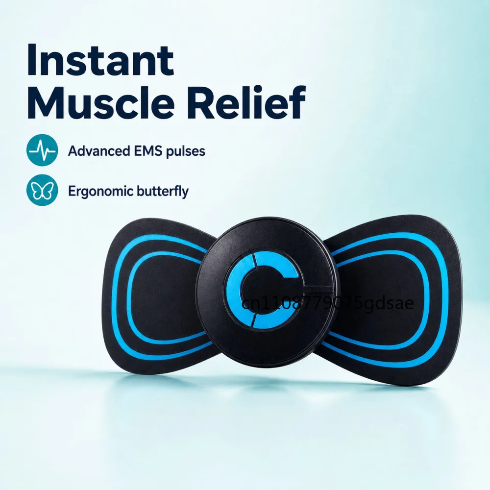 Portable Electric Intelligent Mini Neck Massager Patch EMS Muscle Massage for Back and Shoulder Massager With Pad and Remote