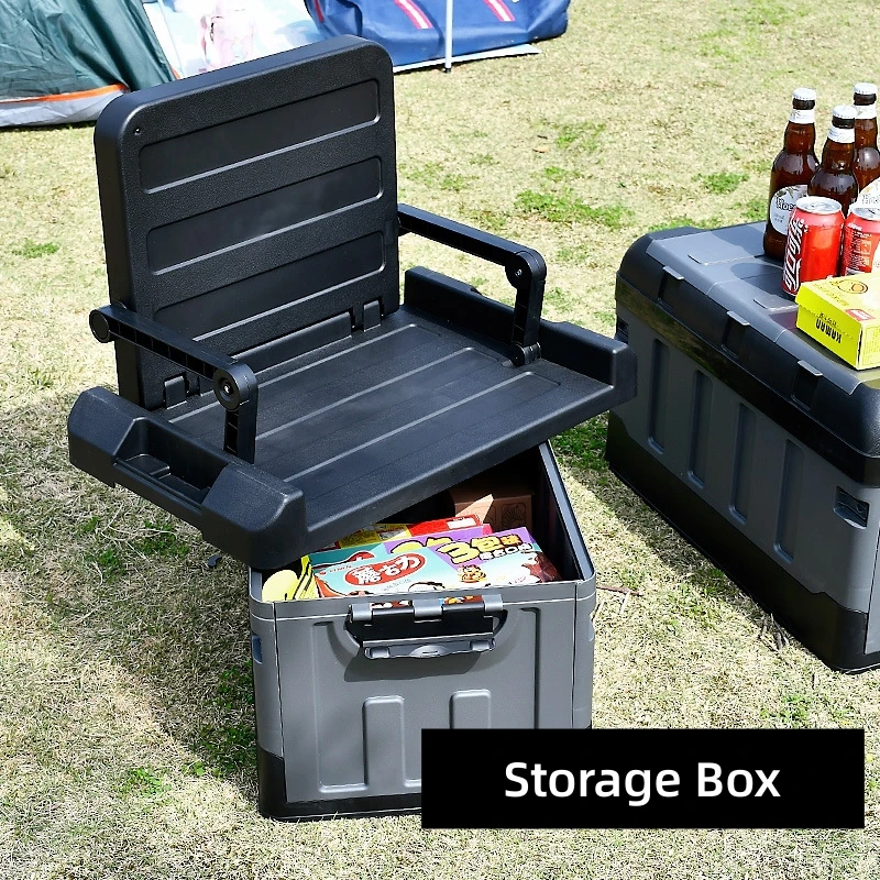 Imagem -03 - Outdoor Camping Storage Box Portátil Grande Capacidade Carro Dobrável Multifuncional Bin Seat