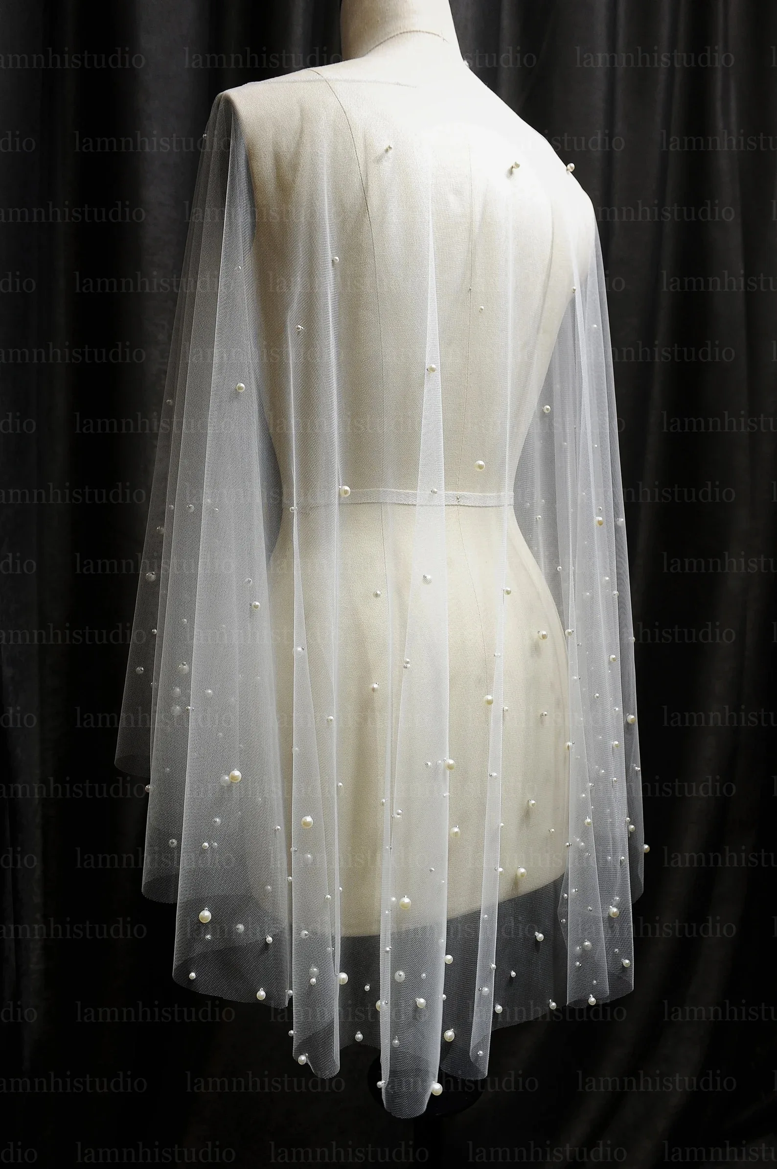 Parel Cape Bruiloft Bruidssluier Capelet Cover Voor Bridal Custom Cape Sluier Voor Vrouw