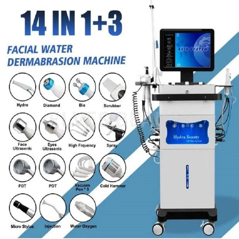 

2024 New 14 In 1 Hydrodermabrasion Face Cleansing Face Lifting Auqa Peeling Skin Whitening Diamond Dermabrasion Facial Machine