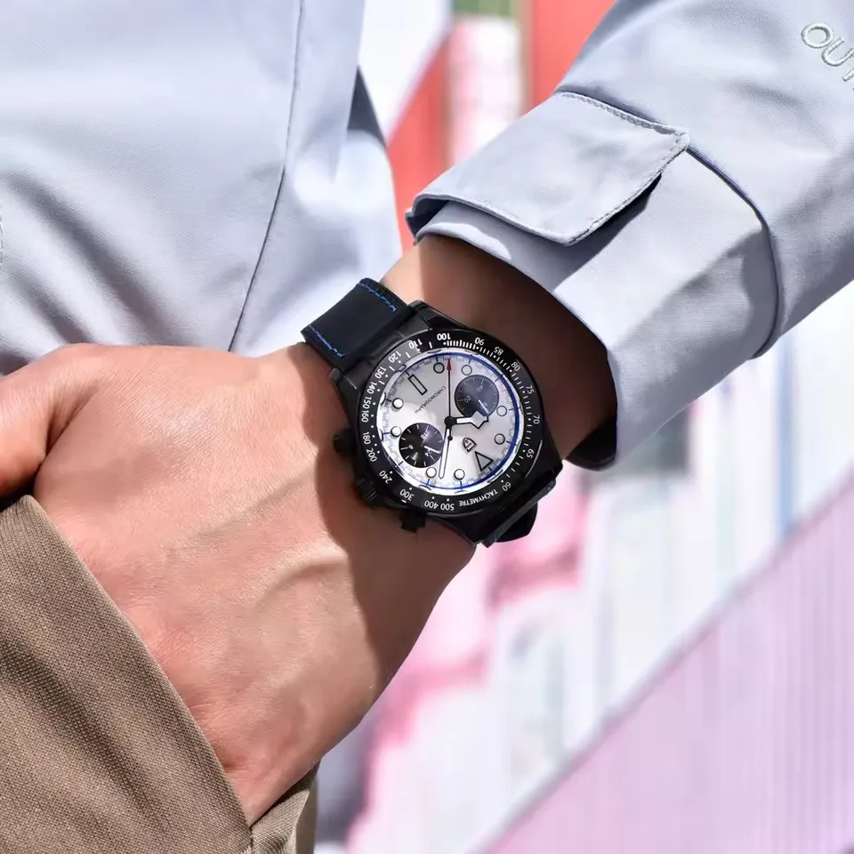 PAGANI DESIGN 2026 New BB Panda Retro Quartz Watch AR Sapphire 500 Speedometer Chronograph 316L All Steel Waterproof Men watch