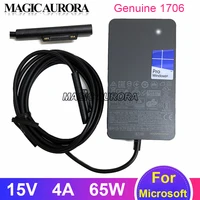 Genuino para Microsoft superficie libro pro3 pro4 pro 5 pro 6 pro7 15V 4A 5V 1A adaptador DC cargador rápido 1706 fuente de alimentación para ordenador portátil 65W