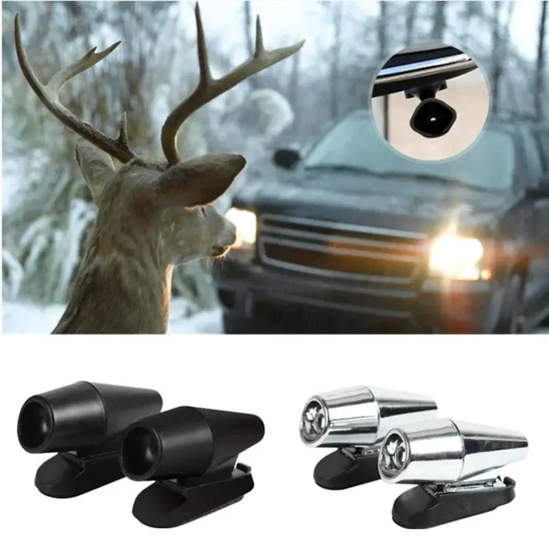 

2 шт., отпугиватель свистка для животных, оповещение оленях, репеллент, черные автомобильные звуковые гаджеты