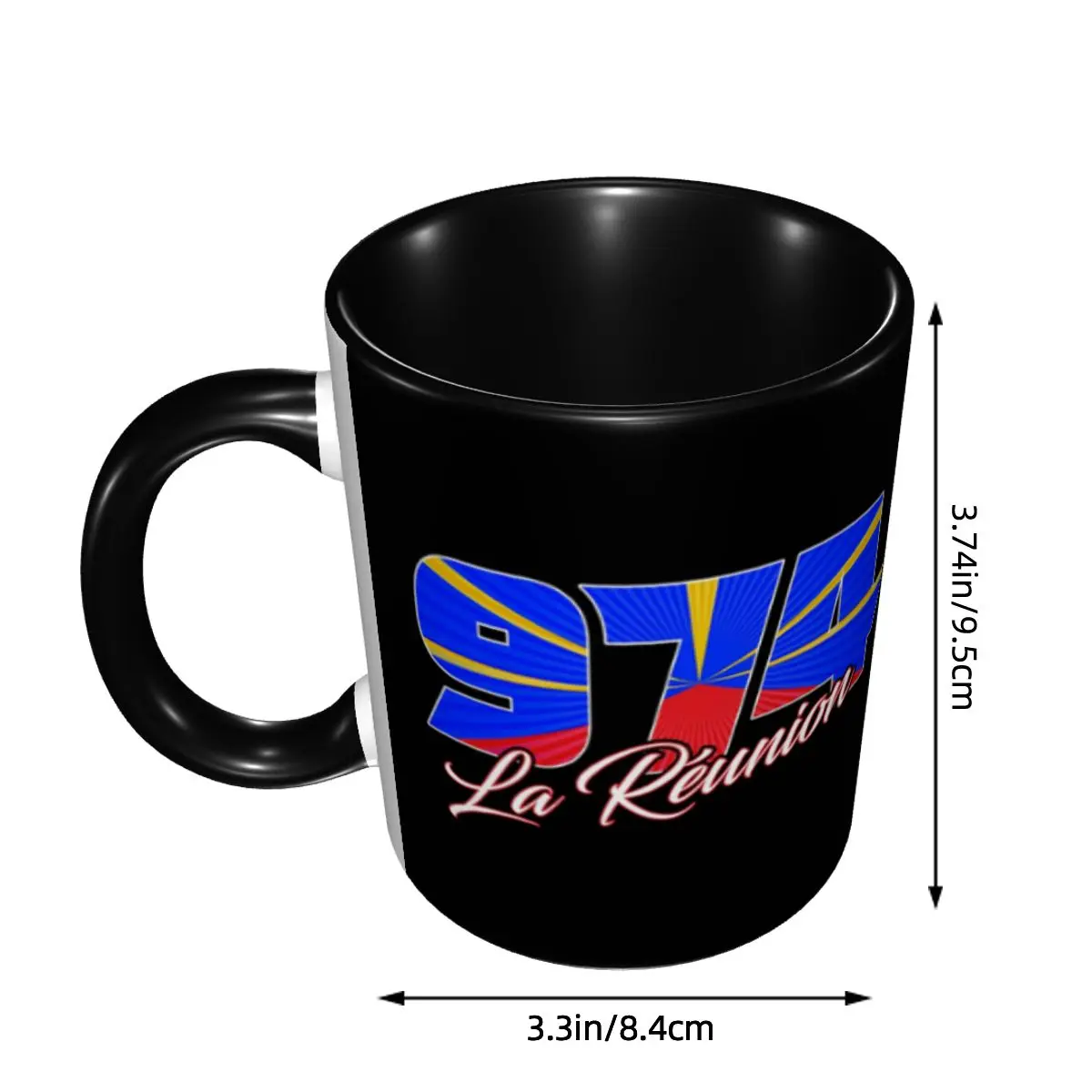 DIY 974 Reunion Island Maveli Mod Ceramic Mug Customized Coffee Cup Creative Gift