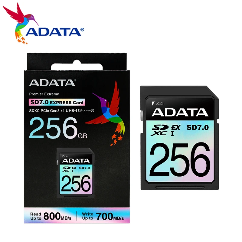 

SD-карта ADATA SD Premier Extreme, 256 ГБ, 512 ГБ, до 800 Мб/с, SD 7,0 Express, SDXC UHS-I U3 C10, высокоскоростная флеш-карта памяти для камеры