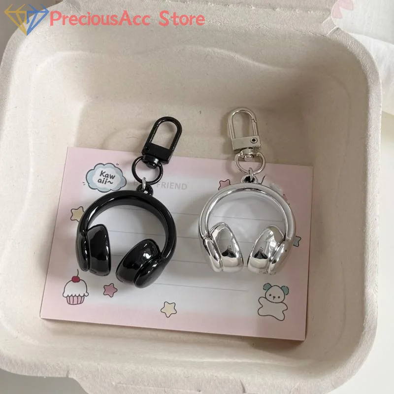 Cute Creative 3D Earphones Pendant Keychain Earphone Charm Backpack Hanging Decoration Mobile Phone Chain Accessories Gifts