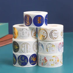 EID Mubarak Roll Stickers Ramadan Kareem Geschenken Verpakking Seal Stickers Islam Moslim Ramadan Decor Voor Thuis 2025, EID Gift Labels
