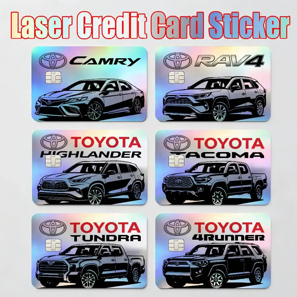

NEW motorcycle car FOR TOYOTA Laser Reflective Card Skin Sticker For Debit Credit Card