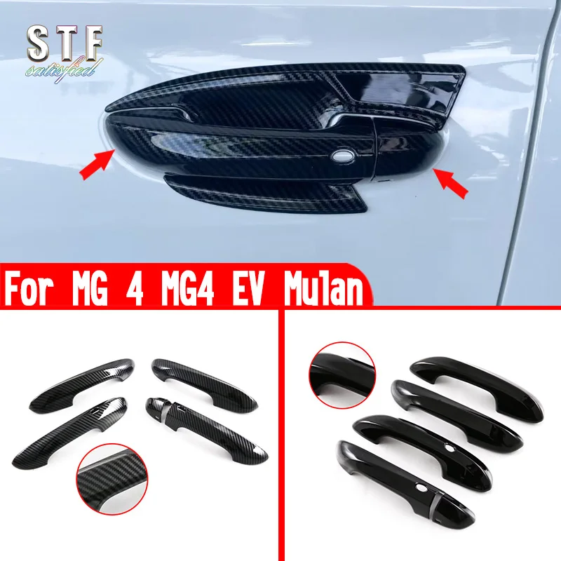 For MG 4 MG4 EV Mulan 2022 2023 2024 Car Accessories Door Handle Cover Trim Molding Decoration Stickers W4