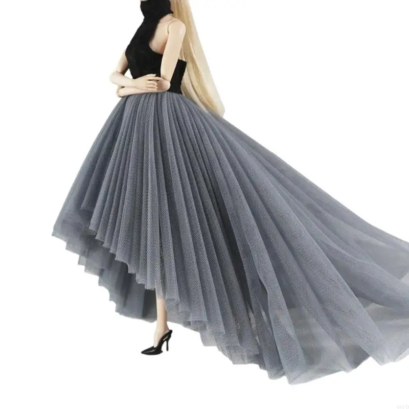 Formal 1/6 Doll Dress Accessory with Stand Collar and Back Skirt