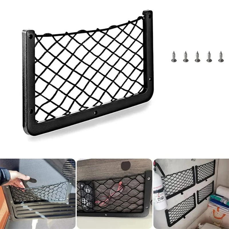 1PCS Car Storage Net Elastic Net Cargo Mesh Nets Car Caravan Bus Camping Vehicle Accessories Seat Back Mesh Belt