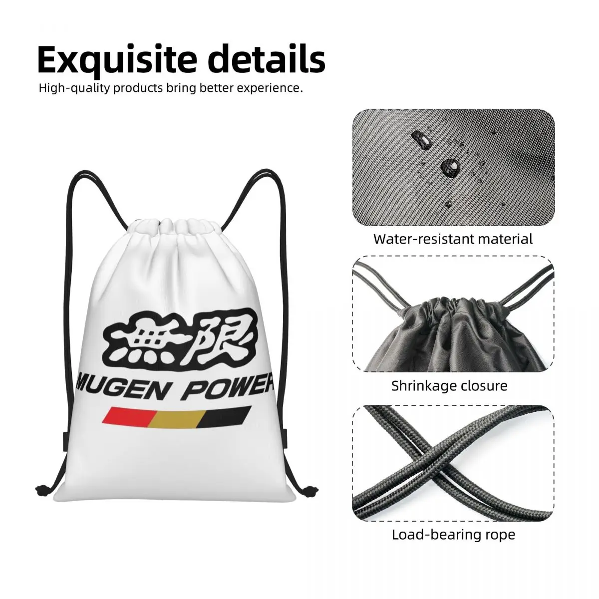 Custom Mugen Power Drawstring Bags for Training Yoga Backpacks Women Men Game Sports Gym Sackpack