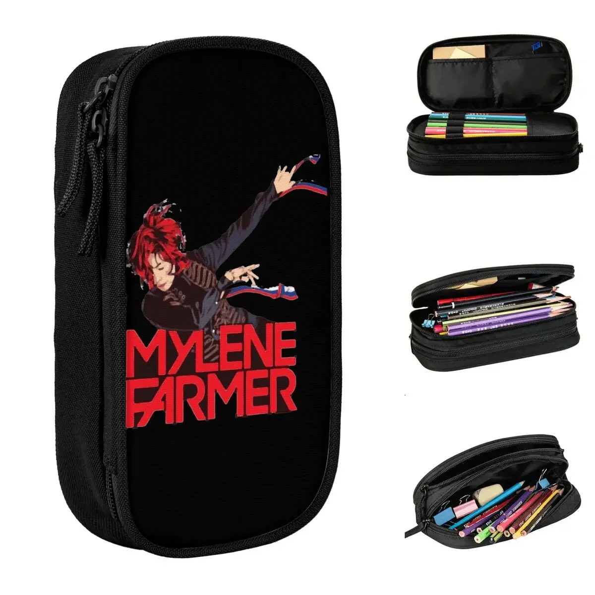 

Mylene Farmer Jeanne Gautier Pencil Cases Creative Cool Pen Bags Girl Boy Big Capacity Students School Cosmetic Pencilcases