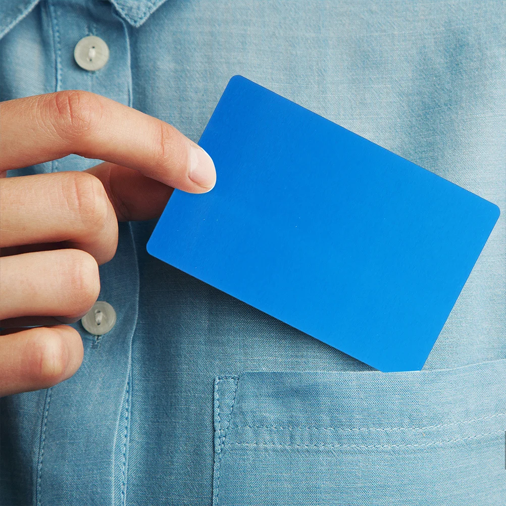 

100 шт. визитные карточки из алюминия, металлические карточки из сплава для гравировки имени заготовок