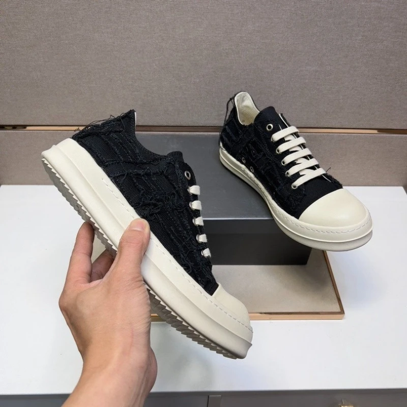 Brand Luxury Low Top Canvas Shoes Designer Fashion Sneakers Thick Off White Rubber Sole Punk Streetwear Casual Shoes view 2