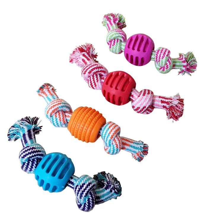 Pet Dog Toy Bite Resistant Dog Rope Toy Double Knot Cotton Rope Dog Chew Rope Puppy Teething Toy Pet Supplies Puppy Toys