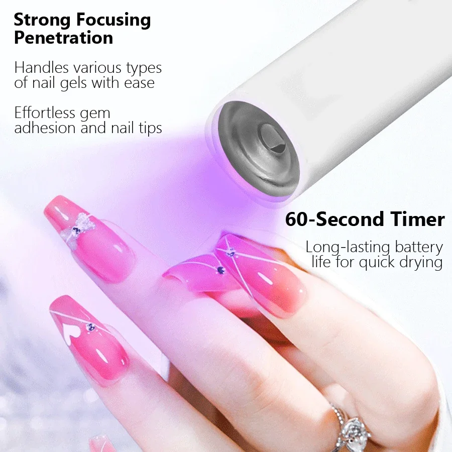 Mini Portable LED UV Nail Lamp Fast Curing Gel Polish Dryer Manicure Tool for Home Use Nail Art UV Light