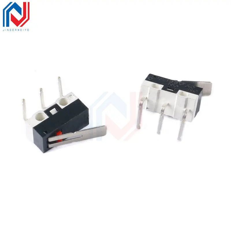 10Pcs Mini Micro Limit Switch NO NC 3 Pins PCB Terminals SPDT 1A 125V Roller Arc lever Snap Action Push Microswitches