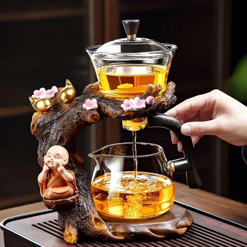 

Glass Fully Automatic Tea Set, High-end Household Magnetic Suction Lazy Tea Making Artifact, Teapot