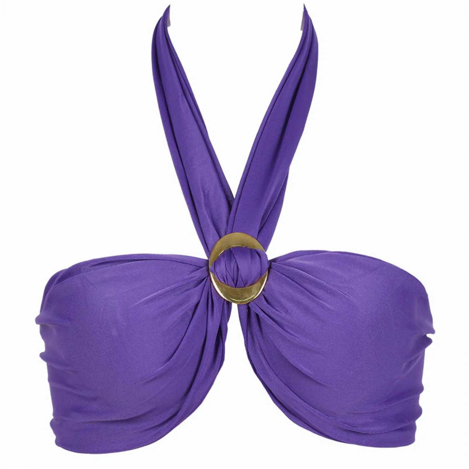 Women Sexy Purple Halter Bikini Set Swimwear Swimsuit Female Micro Folds Swimwear Women High Cut Bikini Set String Swimming Suit
